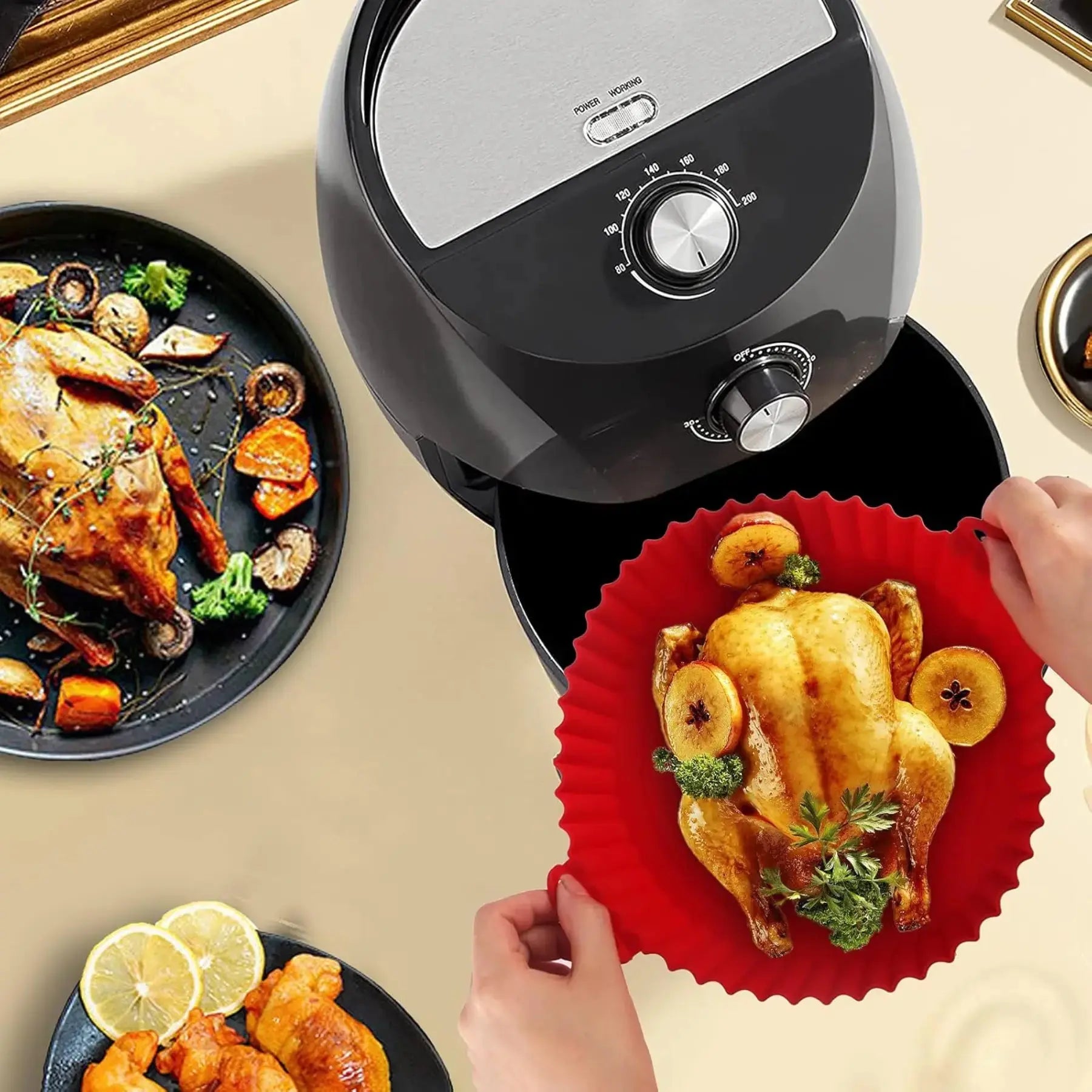 2 Forro Silicona Para Airfryer Redondo El Secreto WOW