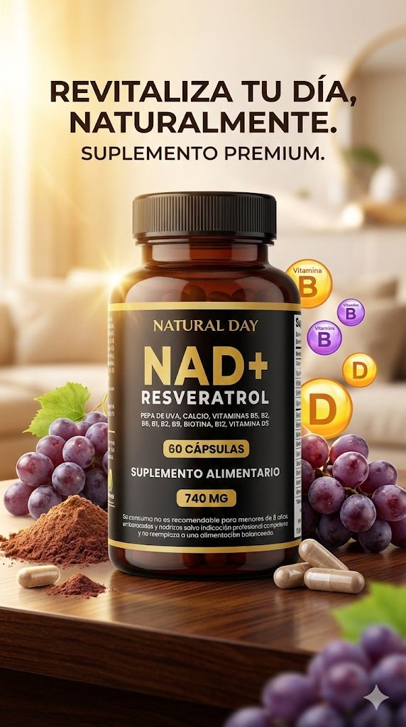 NAD + RESVERATROL 60 cap El Secreto WOW